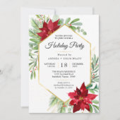 Waterverf kerstfeest en gouden feestdag kaart (Voorkant)