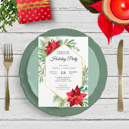 Waterverf kerstfeest en gouden feestdag kaart