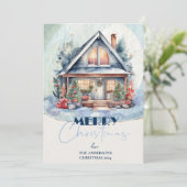  Waterverf Kerstfeest Feestdagenkaart (Staand voorkant)
