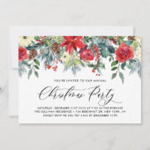 Waterverf kerstfeest Floral Garland Holiday Kaart (Voorkant)