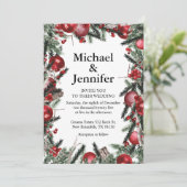  waterverf kerstfeest greenery bruiloft kaart (Staand voorkant)