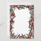  waterverf kerstfeest greenery bruiloft kaart (Achterkant)