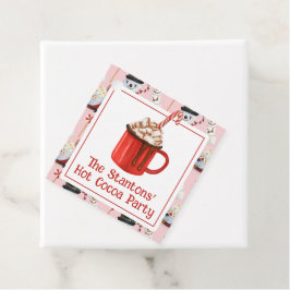 Waterverf Kerstfeest Hot Chocolate Cacao Party Bedankjes Labels