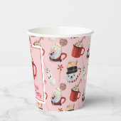 Waterverf Kerstfeest Hot Chocolate Cacao Party Papieren Bekers (Links)