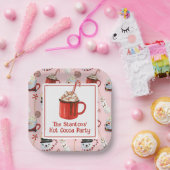 Waterverf Kerstfeest Hot Chocolate Cacao Party Papieren Bordje (Feest)