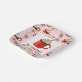 Waterverf Kerstfeest Hot Chocolate Cacao Party Papieren Bordje (Gebogen)