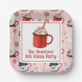 Waterverf Kerstfeest Hot Chocolate Cacao Party Papieren Bordje (Voorkant)