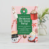 Waterverf Kerstfeest Hot Cocoa Chocolate Party Kaart (Staand voorkant)