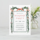 Waterverf kerstfeest in Garland Kaart (Staand voorkant)
