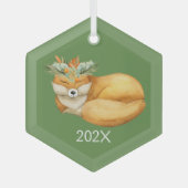 Waterverf kerstfeest in het keepasjaar glas ornament (Voorkant)