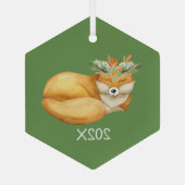 Waterverf kerstfeest in het keepasjaar glas ornament (Achterkant)