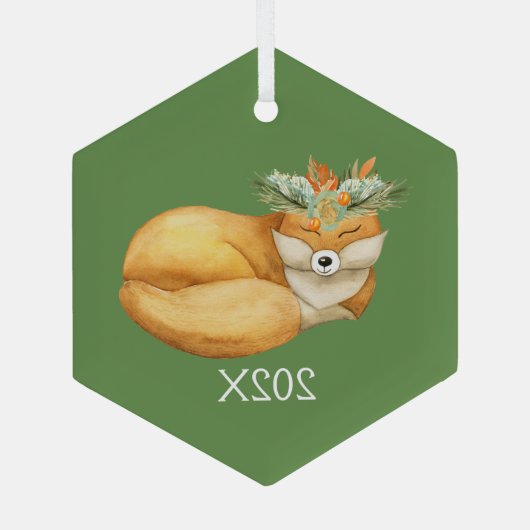 Waterverf kerstfeest in het keepasjaar glas ornament (Achterkant)