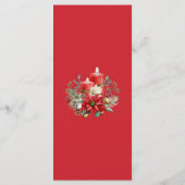 Waterverf kerstfeest in Poinsettia Menu (Achterkant)