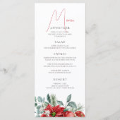Waterverf kerstfeest in Poinsettia Menu (Voorkant)
