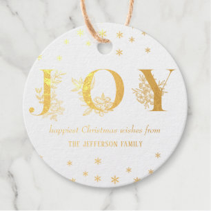 Waterverf kerstfeest Joy Deer Floral Antler Bedankjes Labels