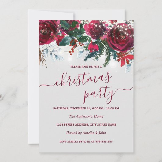 Waterverf kerstfeest kaart (Voorkant)