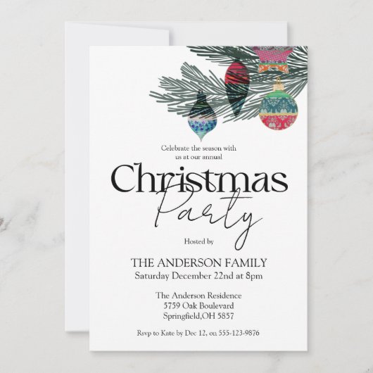 Waterverf kerstfeest Kaart (Voorkant)