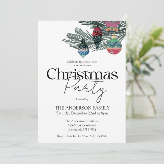  Waterverf kerstfeest Kaart (Staand voorkant)