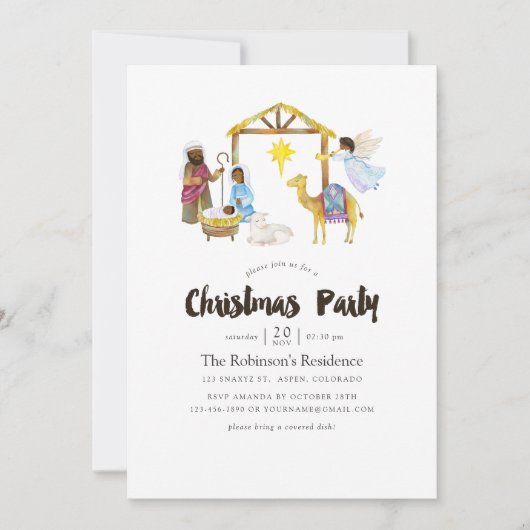 Waterverf kerstfeest kaart (Voorkant)