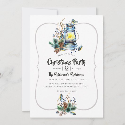 Waterverf kerstfeest kaart (Voorkant)