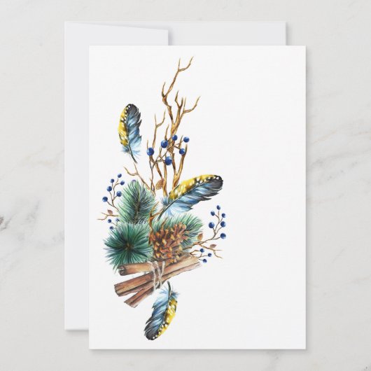 Waterverf kerstfeest kaart (Achterkant)