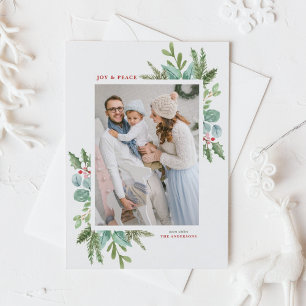 Waterverf kerstfeest Lijst feestdag foto Feestdagenkaart