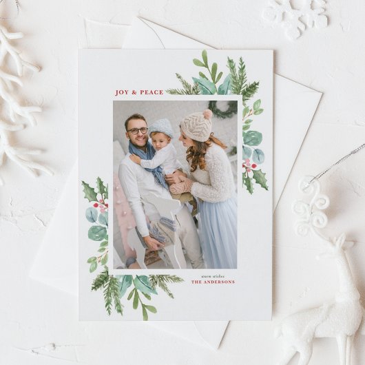 Waterverf kerstfeest Lijst feestdag foto Feestdagenkaart