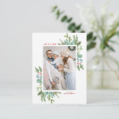 Waterverf kerstfeest Lijst feestdag foto Feestdagenkaart (Staand voorkant)
