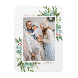 Waterverf kerstfeest Lijst feestdag foto Magneet