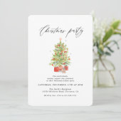Waterverf kerstfeest met kerstbomen kaart (Staand voorkant)