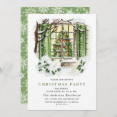 Waterverf kerstfeest op feestdag kaart (Voorkant / Achterkant)