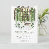 Waterverf kerstfeest op feestdag kaart (Staand voorkant)