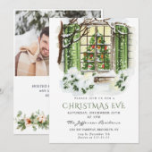 Waterverf kerstfeest op feestdag kaart (Voorkant / Achterkant)