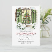 Waterverf kerstfeest op feestdag kaart (Staand voorkant)