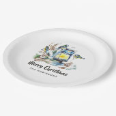 Waterverf kerstfeest papieren bordje (Gekanteld)