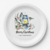 Waterverf kerstfeest papieren bordje (Voorkant)
