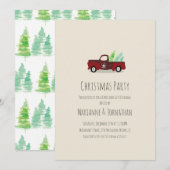 Waterverf kerstfeest Rustic Pset Truck Kaart (Voorkant / Achterkant)