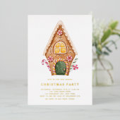 Waterverf kerstfeest talfeest folie uitnodiging (Staand Voorkant)