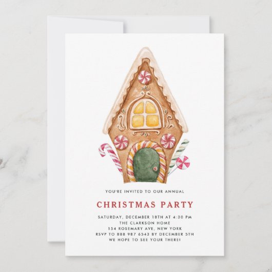 Waterverf kerstfeest talfeest kaart (Voorkant)