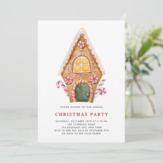 Waterverf kerstfeest talfeest kaart (Staand voorkant)