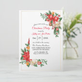 Waterverf kerstfeest uitnodiging (Staand voorkant)