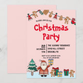 Waterverf kerstfeest uitnodiging (Voorkant / Achterkant)