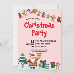 Waterverf kerstfeest uitnodiging
