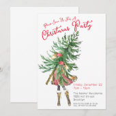 Waterverf kerstfeest uitnodiging (Voorkant / Achterkant)