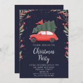 Waterverf kerstfeest uitnodiging (Voorkant / Achterkant)