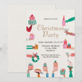 Waterverf kerstfeest uitnodiging (Voorkant / Achterkant)
