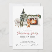 Waterverf kerstfeest uitnodiging (Voorkant)