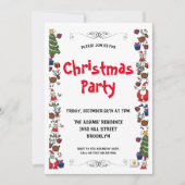 Waterverf kerstfeest uitnodiging (Voorkant)