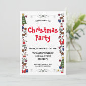 Waterverf kerstfeest uitnodiging (Staand voorkant)