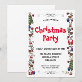 Waterverf kerstfeest uitnodiging (Voorkant / Achterkant)